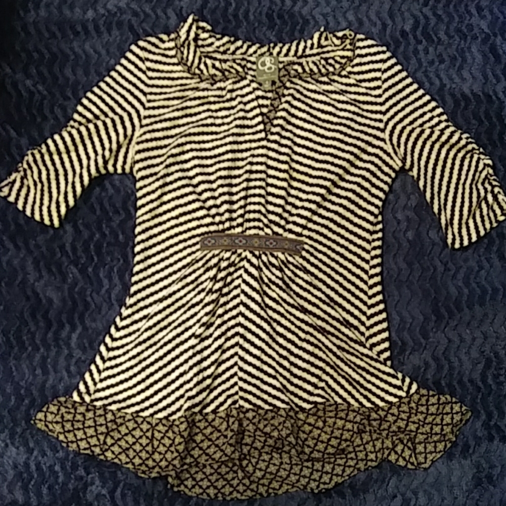 Black and White Striped Bono Shortsleeve